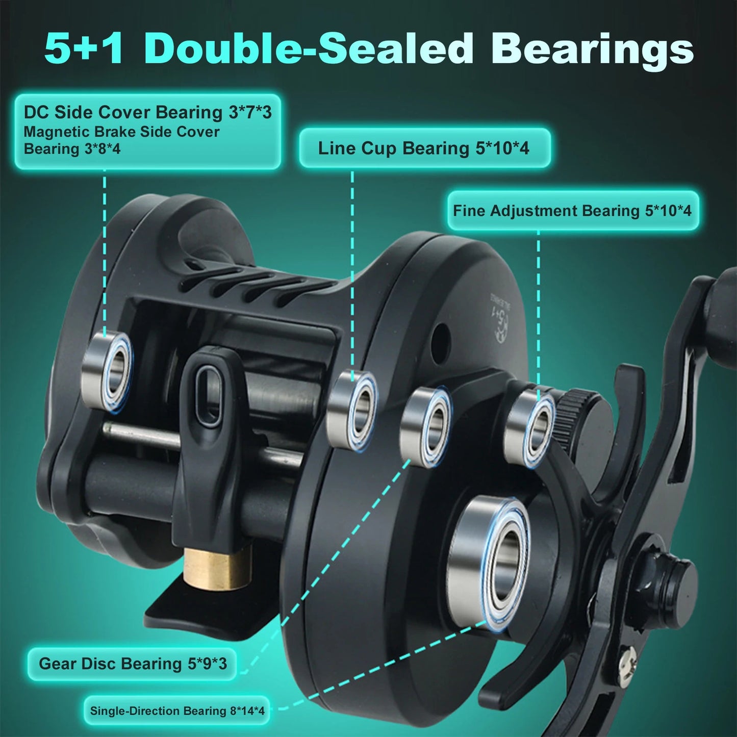 DC Long Cast Self‑Charging Anti Backlash Electronic Brake Baitcasting Reel