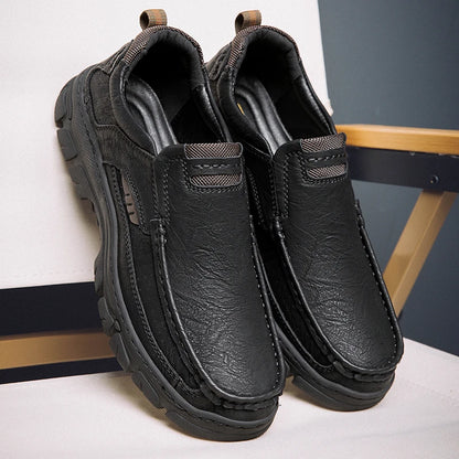 Men’s Classic Leather Slip-On Loafers – Lightweight Casual Driving & Dress Shoes