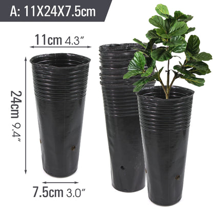 Tall Plastic Deep Nursery Tree Pots with Drainage Holes