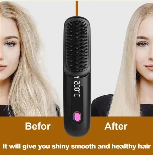 Professional Negative Ion Hair Straightener Brush & Styler