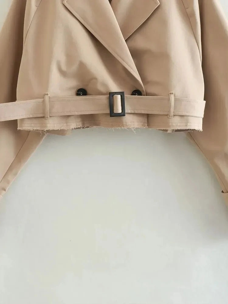 Women's Double-Breasted Sashed Jacket