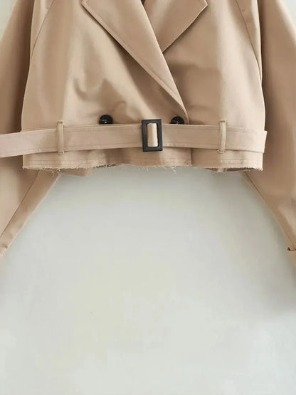 Women's Double-Breasted Sashed Jacket