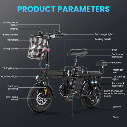 GLEERIDE 14" Mini Folding A9 Electric Bike