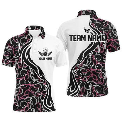 Men's Custom Name Bowling Graphic Polo Shirt