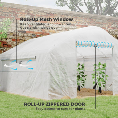 Outsunny 13' x 10' Arch Walk-In Greenhouse with Mesh Windows