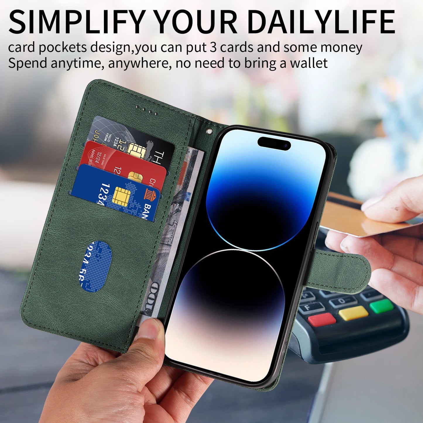 Leather Magnetic Flip Case For iPhone