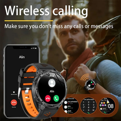 Rugged Outdoor AMOLED GPS Smartwatch with Flashlight