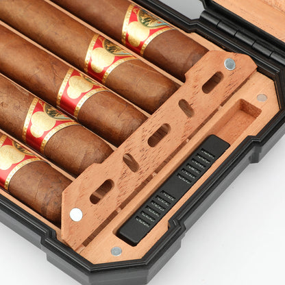 Cigar Humidor Box with Cedar Wood Travel Case with Dual Humidifier