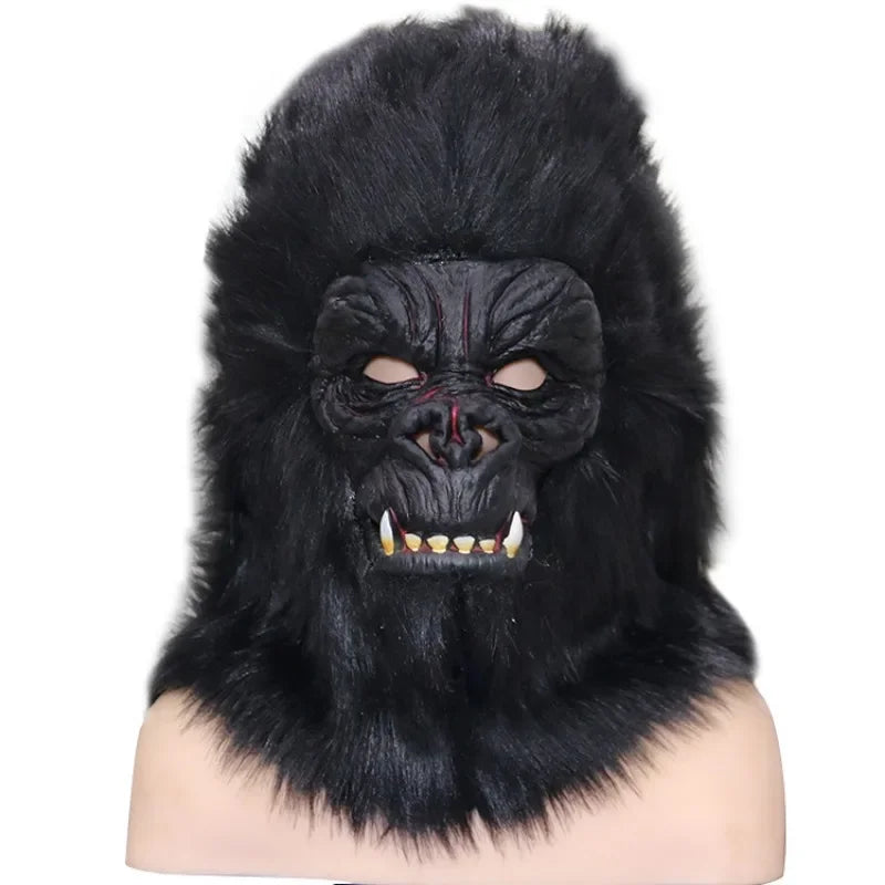 Realistic Latex Gorilla Mask for Halloween Cosplay and Role-Play Party