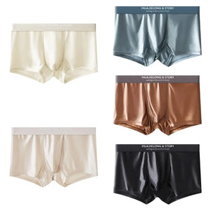 Breathable Thin Satin Seamless Mid Waist Boxers