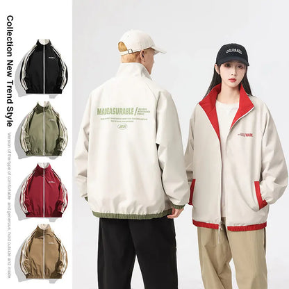 Unisex Reversible Outdoor Windproof Jacket – Splashproof Double-Sided Coat