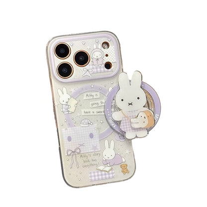 Kawaii Creative Crossbody Rabbit Magnetic Cellphone Case for iPhone