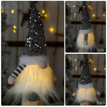 Christmas LED Light-Up Plush Gnome Ornament