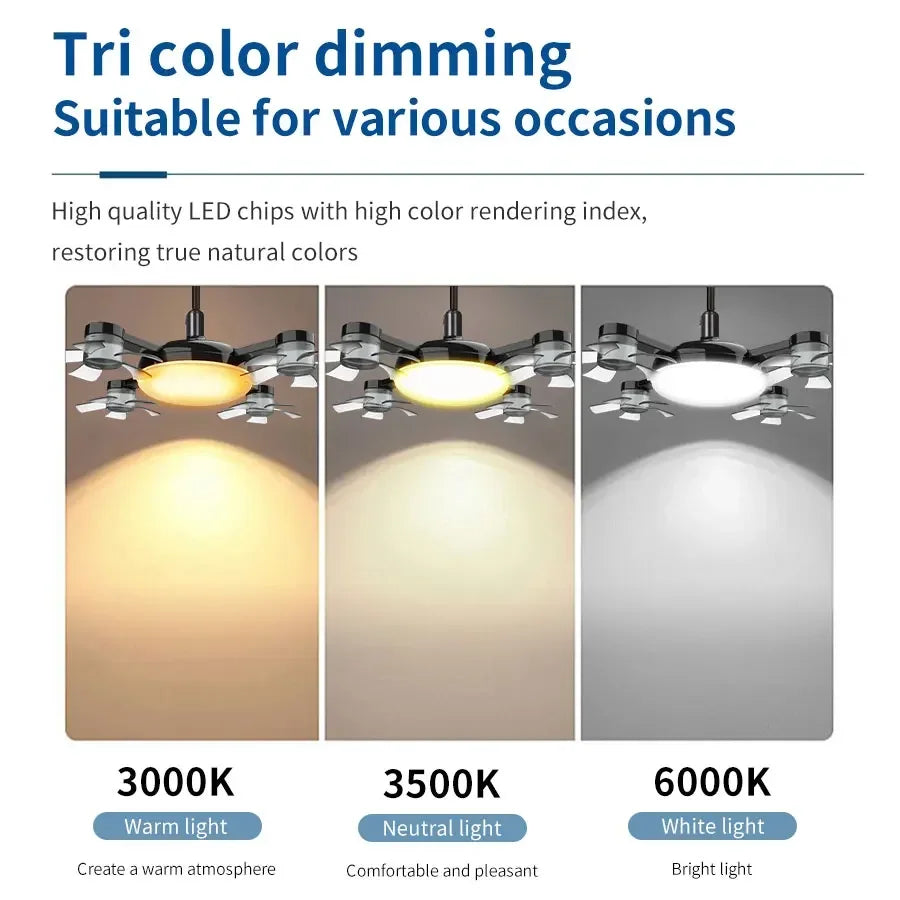 Modern Drone Design 2-in-1 Ceiling Fan Light with Remote