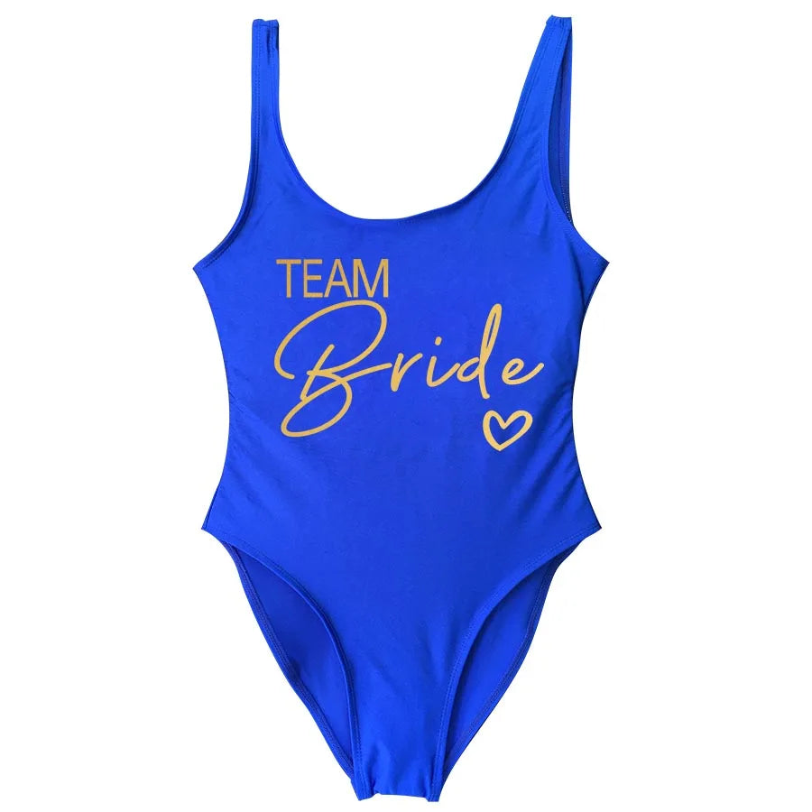 Women’s "Bride" & "Team Bride" One-Piece Swimsuit