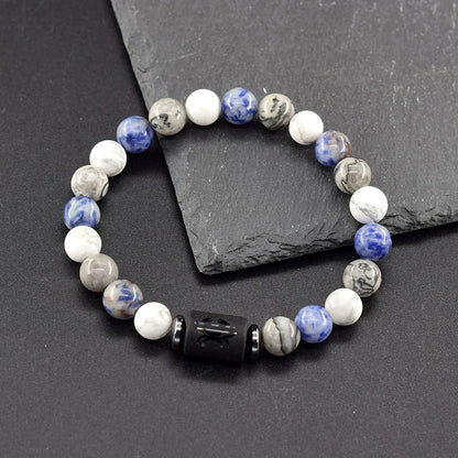 12 Zodiac Sign Natural Bead Bracelet for Men & Women