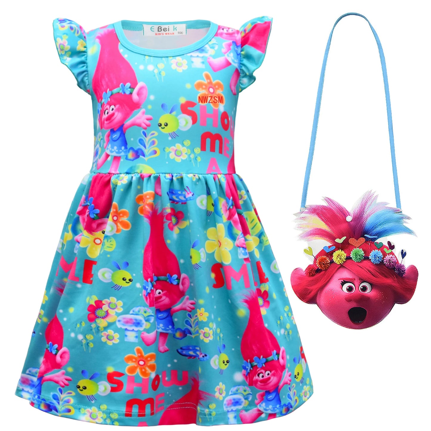 Troll Dress Cartoon Print