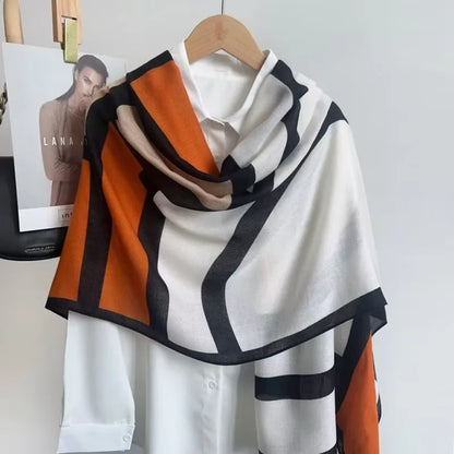 Women's Elegant Geometric Print Lightweight Shawl Scarf