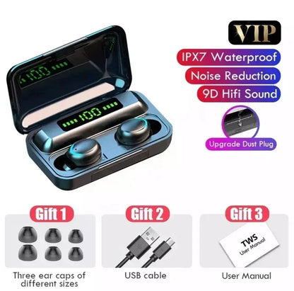 F9-5 Wireless Bluetooth 5.3 Earbuds with LED Power Bank Case