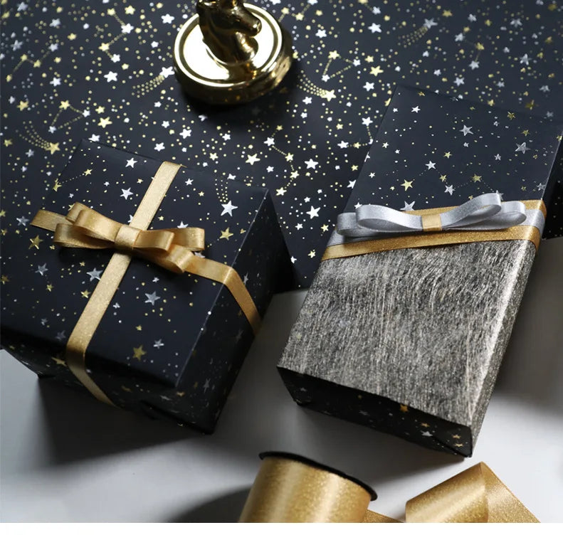50*70cm Star Wrapping Paper Meteor Ribbon Gift Box