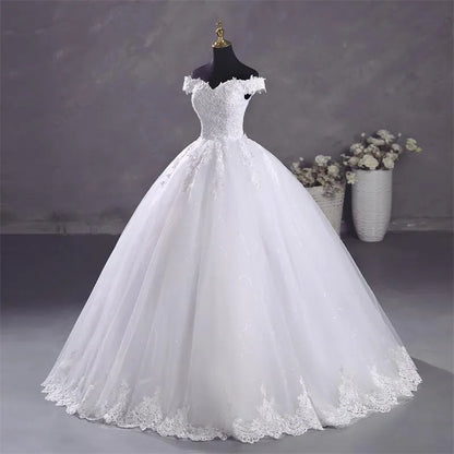 Ashley Gloria Elegant Boat Neck Ball Gown