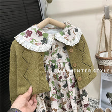 Infant Baby Girls Floral Dress and Soft Cardigan Set