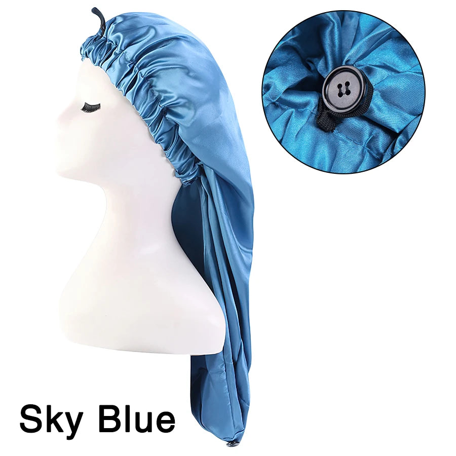 Satin Solid Color Sleeping Cap
