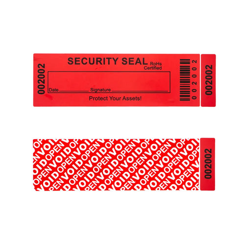 Red Large 35x120mm Tamper Evident Labels