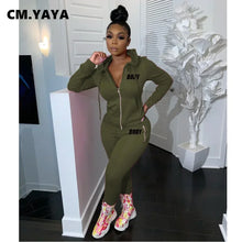 Body Letter Piece Zipper Fly Hoodie and Pants Set