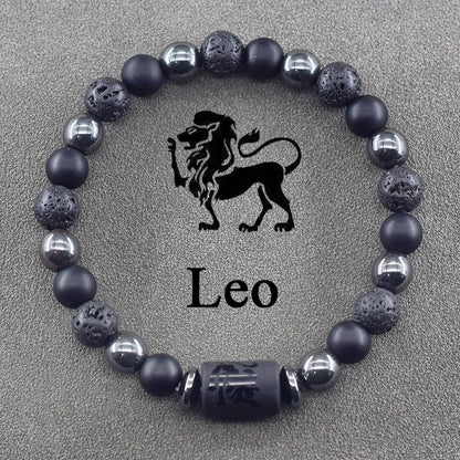 12 Zodiac Sign Constellation Beaded Charm Bracelet