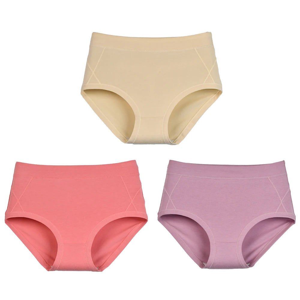 Women's High Waist Cotton Briefs (3-Pack)