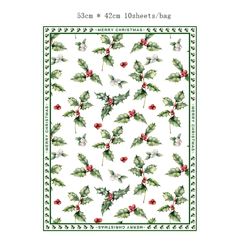 10pcs Christmas Wrapping Paper For Flowers