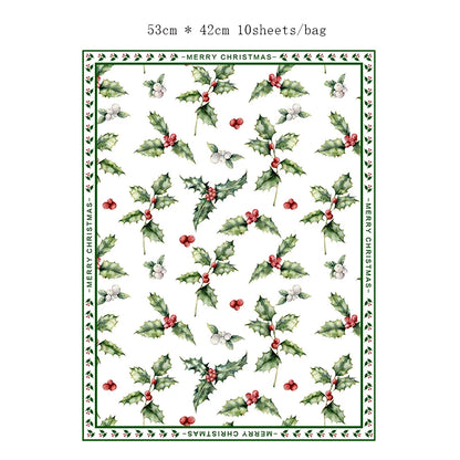 10pcs Christmas Wrapping Paper For Flowers