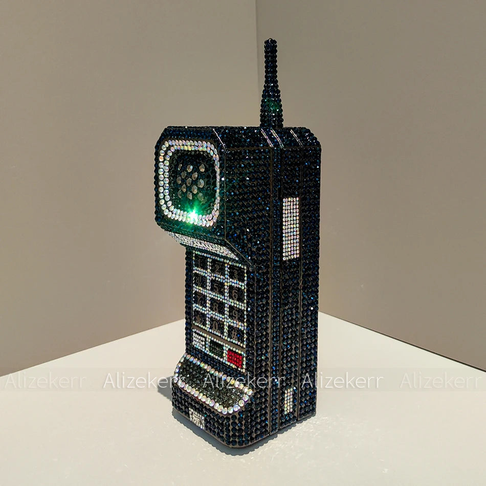 Alizekerr Cellphone Shaped Diamond Evening Bags