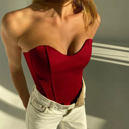 Women’s Strapless Satin Corset Tube Top