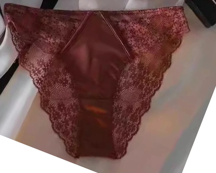 Satin Half-Cup Underwire Bra & Lace Trim Lingerie Set