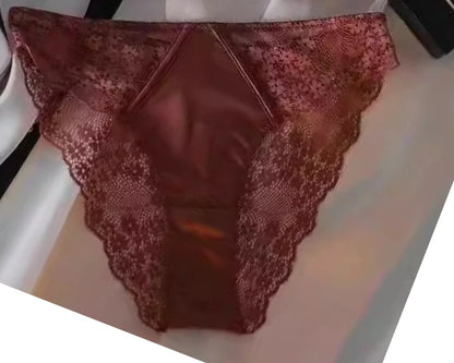 Satin Half-Cup Underwire Bra & Lace Trim Lingerie Set