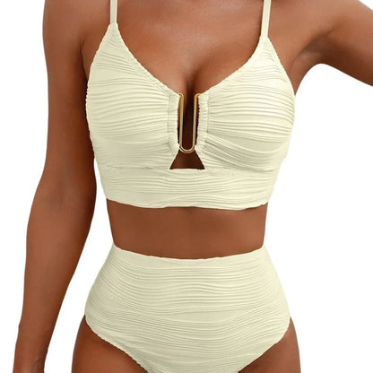 Women’s High-Waist Cutout Two-Piece Bikini Set