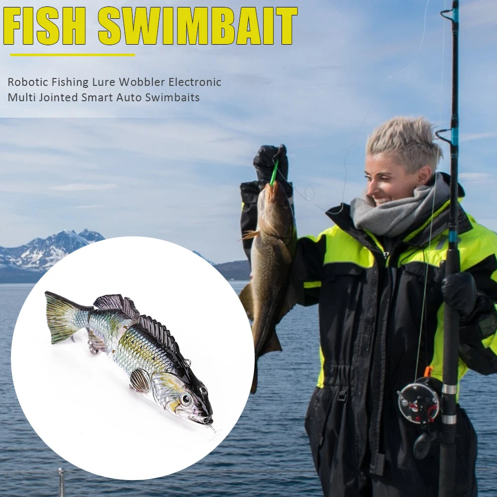 Robotic Auto-Swimming Electronic Fishing Lure (4-Segment Wobbler)