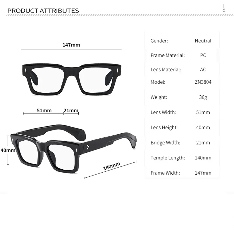 KSVEREN Square Thick Frame Reading Glasses