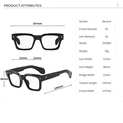KSVEREN Square Thick Frame Reading Glasses