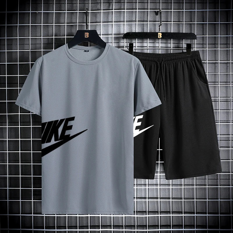 Short-sleeved Quick Drying Shirt and Athletic Shorts Set