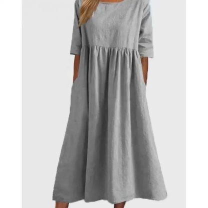 Women's Elegant Long Sleeve Flounce A-Line Dress