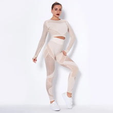 2PCS Seamless Quick Dry Long-sleeved Fitness Set