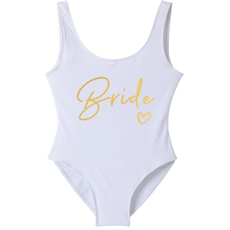 Women’s "Bride" & "Team Bride" One-Piece Swimsuit