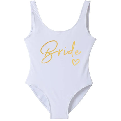 Women’s "Bride" & "Team Bride" One-Piece Swimsuit