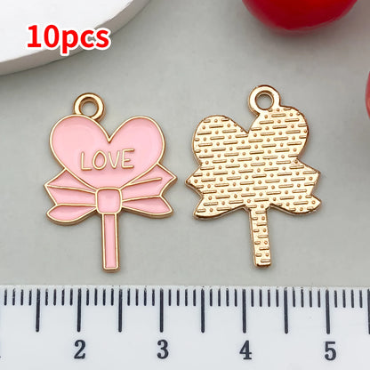 10-20 Piece Valentine's Day Mixed Alloy Flower Charms Set - DIY Jewelry Making Pendants