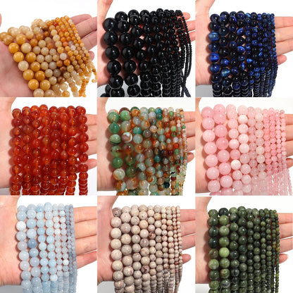 Natural Stone Jade Loose Spacer Beads for DIY Jewelry