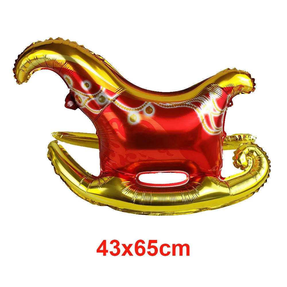 Large Standing 4D Foil Christmas Balloon - Inflatable Holiday Decor with Base