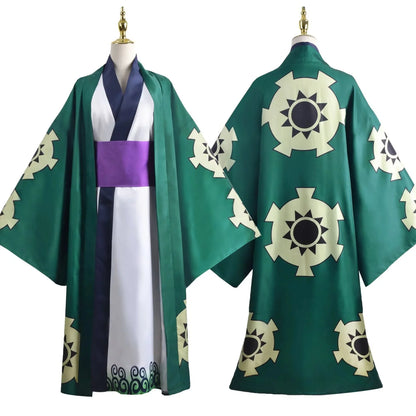 Green Roronoa Zoro Kimono Anime Cosplay Costume Set